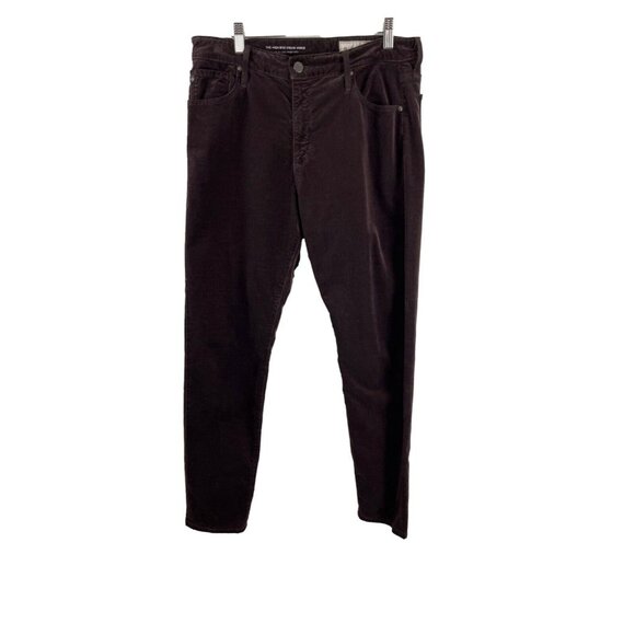 Anthropologie AG The High-Rise Stevie Ankle Brown Velvet Pants Womens Size 32 - Picture 1 of 14